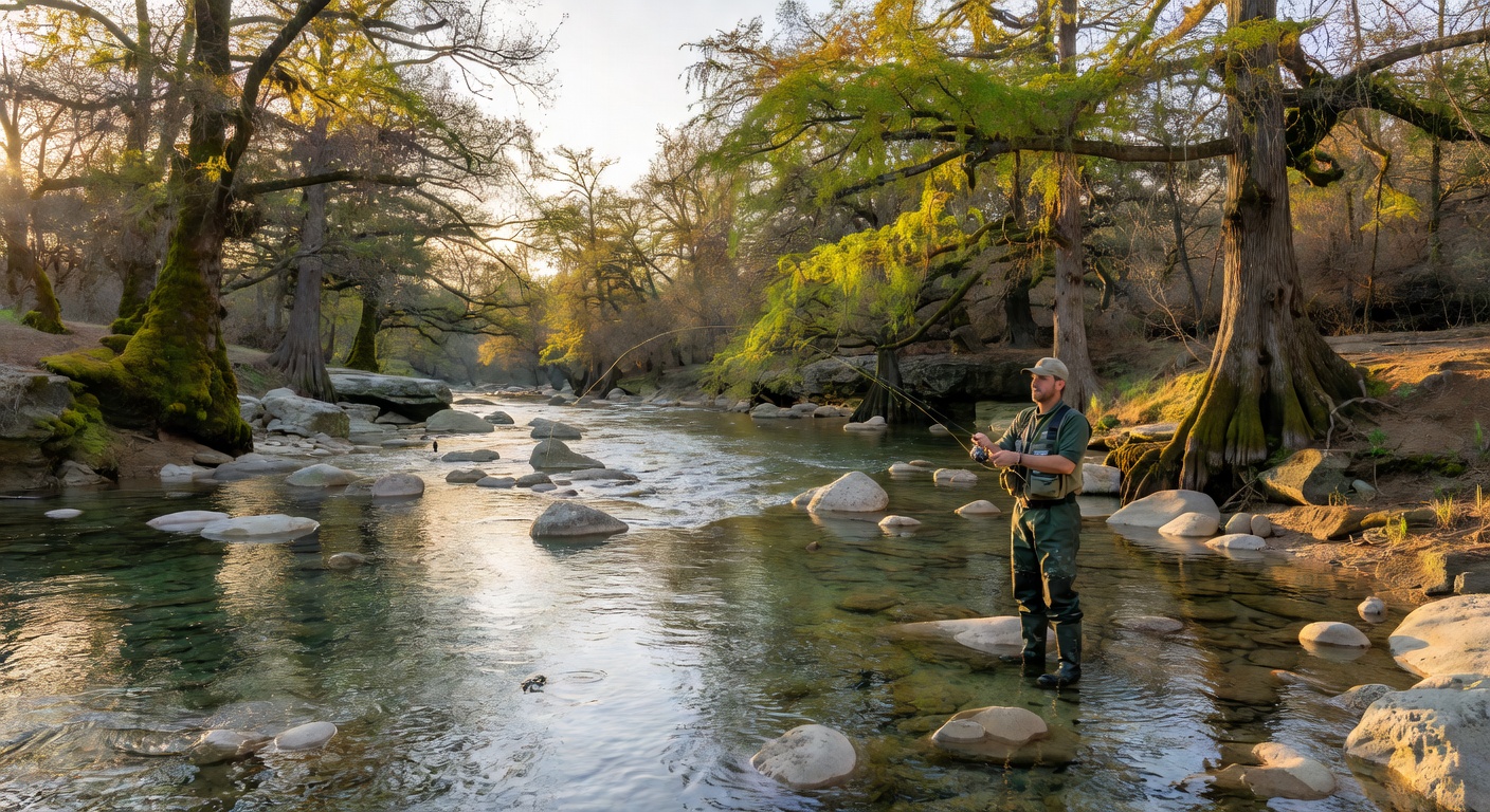 Guadalupe River fishing in Texas Hill Country